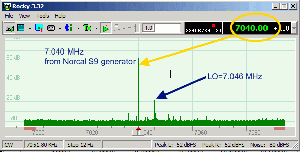 7.040 MHz signal, using 7.046 MHz center frequency